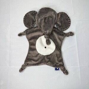 Manhattan Toy Company Brown Elephant Ellie Lovey Security Blanket Stitched Ears